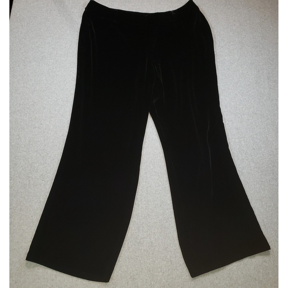 Lauren Ralph Lauren Velvet Pants Trousers Womens Black‎ Size 18W Wide Legs NWT